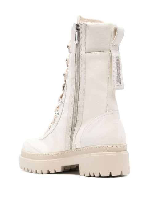 logo-patch combat boots